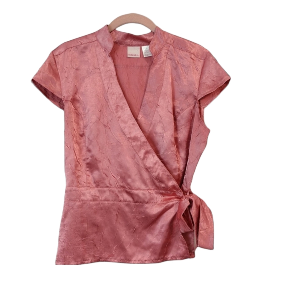 Sexy Pink Mauve Tie at The Side Top sz L